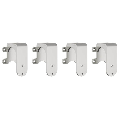 Kit Binari Porta Scorrevole 366 cm Acciaio Inossidabile Argento