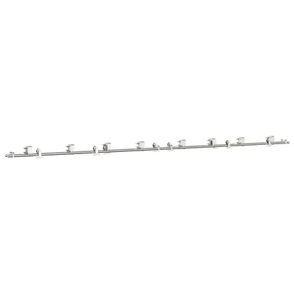 Kit Binari Porta Scorrevole 400 cm Acciaio Inossidabile Argento