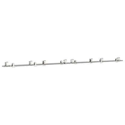 Kit Binari Porta Scorrevole 366 cm Acciaio Inossidabile Argento