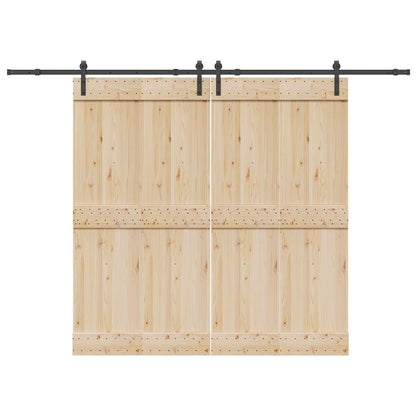 Kit di Binari per Porte Scorrevoli 305 cm Acciaio Nero