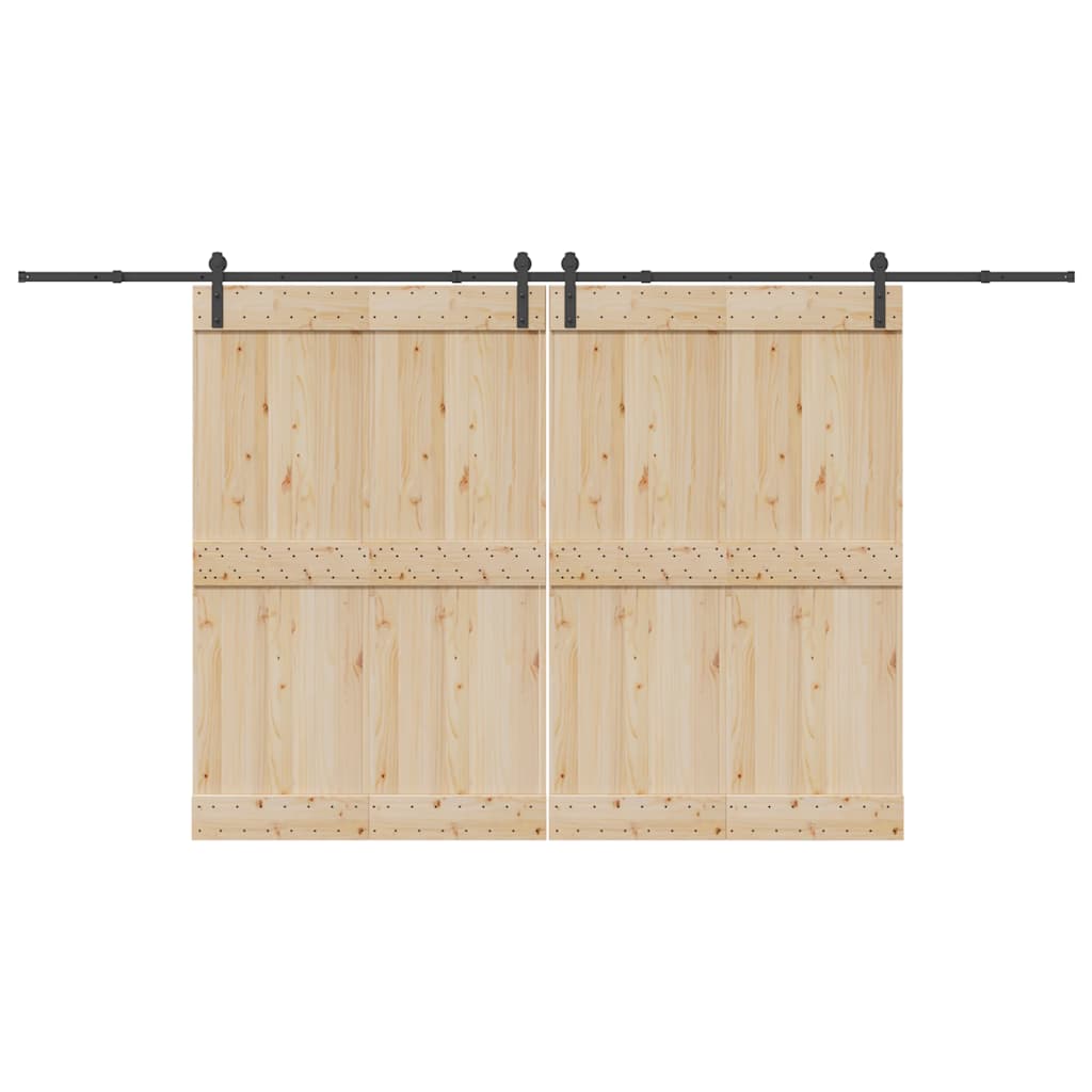Kit di Binari per Porte Scorrevoli 400 cm Acciaio Nero