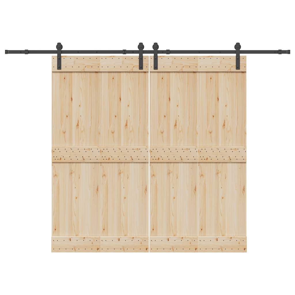 Kit di Binari per Porte Scorrevoli 305 cm Acciaio Nero