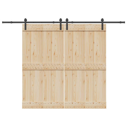 Kit di Binari per Porte Scorrevoli 305 cm Acciaio Nero