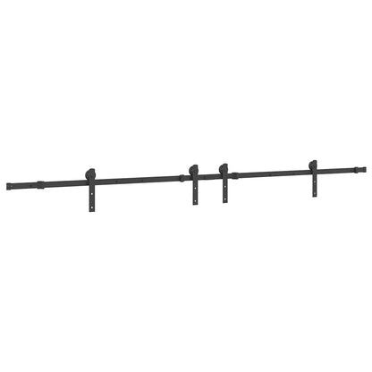 Kit di Binari per Porte Scorrevoli 427 cm Acciaio Nero