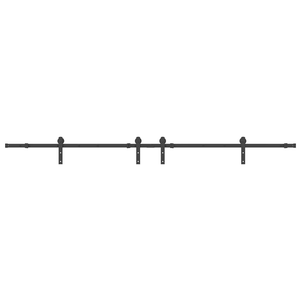 Kit di Binari per Porte Scorrevoli 427 cm Acciaio Nero
