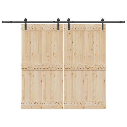 Kit di Binari per Porte Scorrevoli 427 cm Acciaio Nero