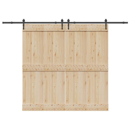 Kit di Binari per Porte Scorrevoli 305 cm Acciaio Nero