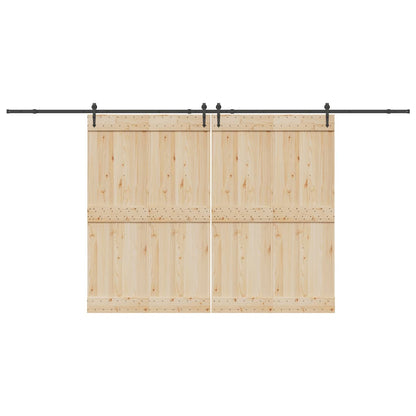 Kit di Binari per Porte Scorrevoli 427 cm Acciaio Nero