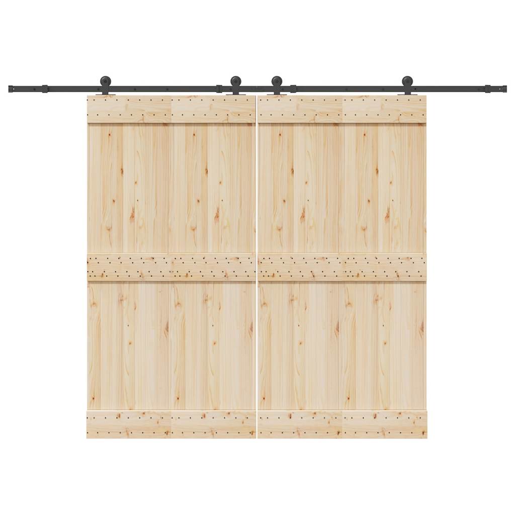 Kit di Binari per Porte Scorrevoli 305 cm Acciaio Nero