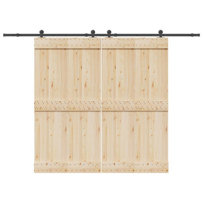 Kit di Binari per Porte Scorrevoli 305 cm Acciaio Nero