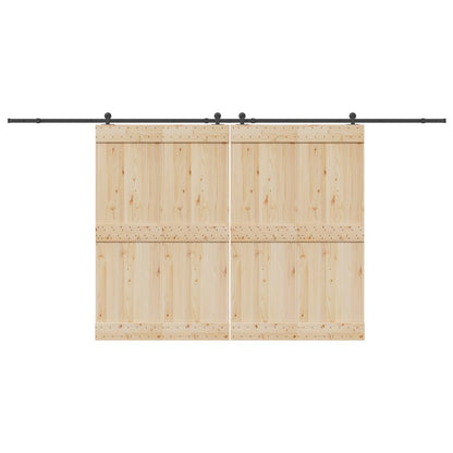 Kit di Binari per Porte Scorrevoli 427 cm Acciaio Nero