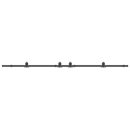 Kit di Binari per Porte Scorrevoli 305 cm Acciaio Nero