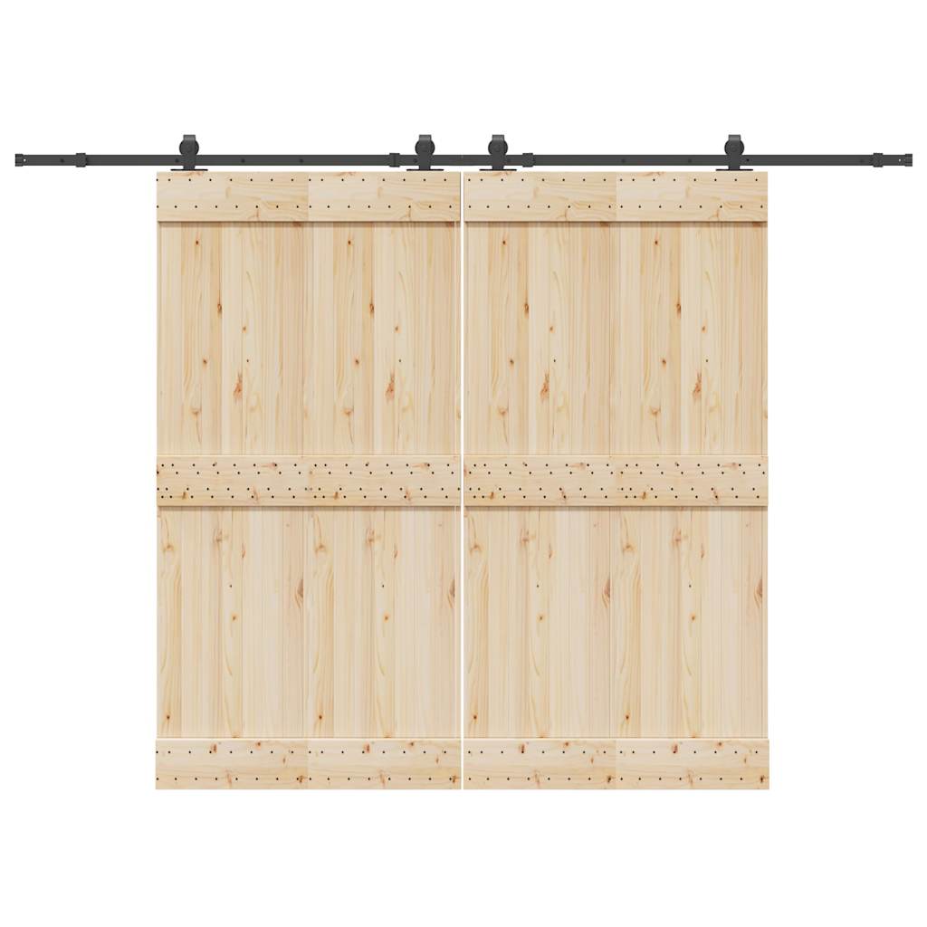 Kit di Binari per Porte Scorrevoli 305 cm Acciaio Nero