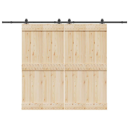 Kit di Binari per Porte Scorrevoli 305 cm Acciaio Nero