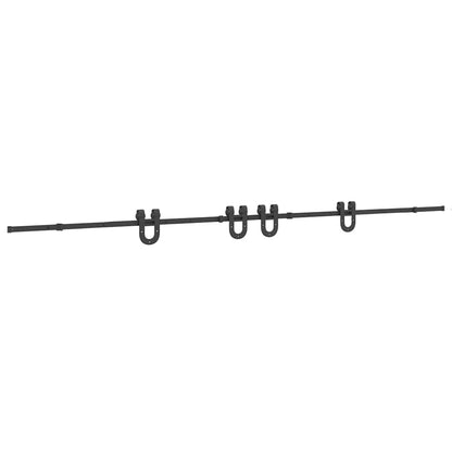Kit di Binari per Porte Scorrevoli 400 cm Acciaio Nero