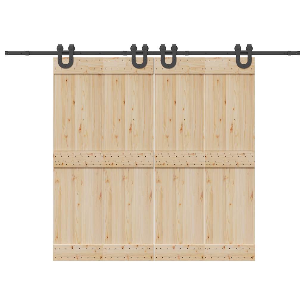 Kit di Binari per Porte Scorrevoli 400 cm Acciaio Nero