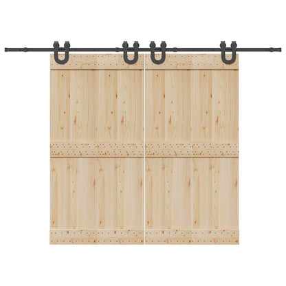 Kit di Binari per Porte Scorrevoli 400 cm Acciaio Nero