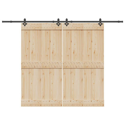Kit di Binari per Porte Scorrevoli 305 cm Acciaio Nero