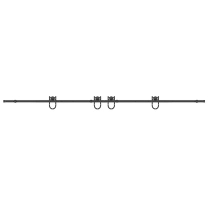 Kit di Binari per Porte Scorrevoli 366 cm Acciaio Nero