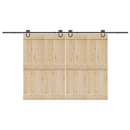 Kit di Binari per Porte Scorrevoli 400 cm Acciaio Nero