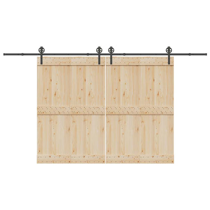 Kit di Binari per Porte Scorrevoli 400 cm Acciaio Nero