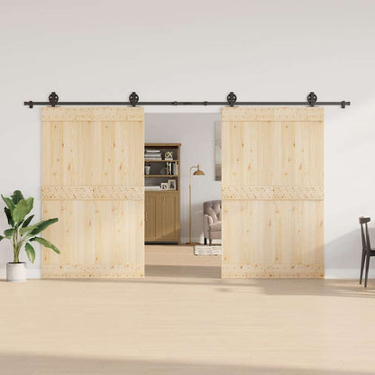 Kit di Binari per Porte Scorrevoli 400 cm Acciaio Nero