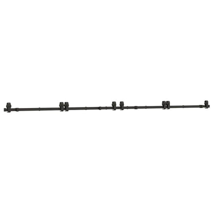 Kit di Binari per Porte Scorrevoli 366 cm Acciaio Nero