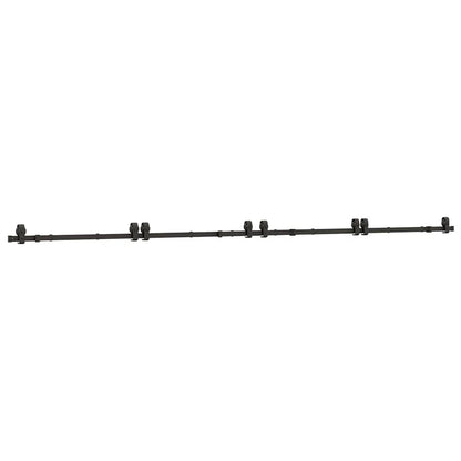 Kit di Binari per Porte Scorrevoli 400 cm Acciaio Nero