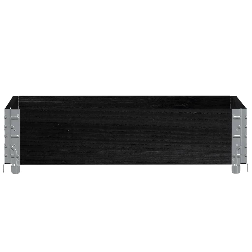 Paretale per Pallet Nero 80x60 cm in Legno Massello di Pino