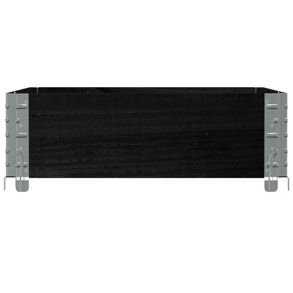 Paretale per Pallet Nero 80x60 cm in Legno Massello di Pino