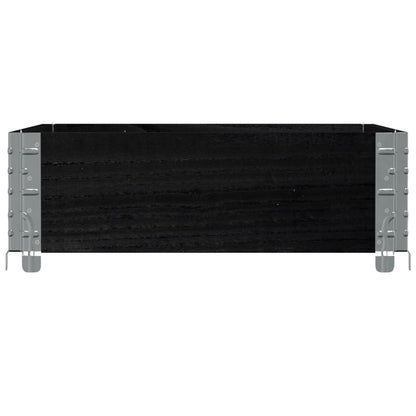 Paretale per Pallet Nero 80x60 cm in Legno Massello di Pino