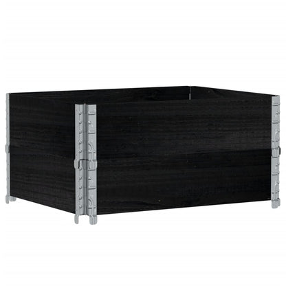 Paretali per Pallet 2 pz Neri 80x60cm in Legno Massello di Pino