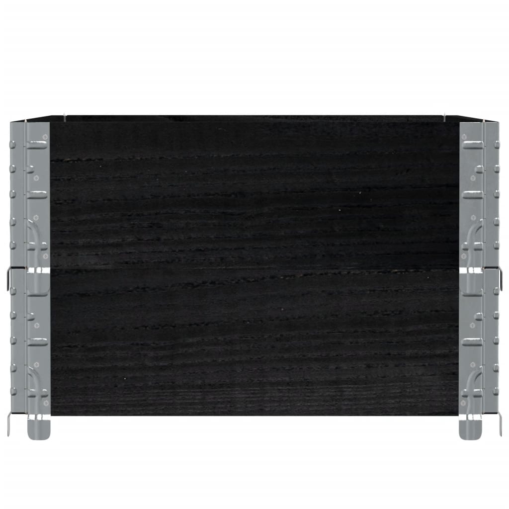 Paretali per Pallet 2 pz Neri 80x60cm in Legno Massello di Pino