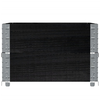 Paretali per Pallet 2 pz Neri 80x60cm in Legno Massello di Pino