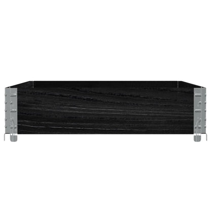 Paretale per Pallet Nero 120x80 cm in Legno Massello di Pino