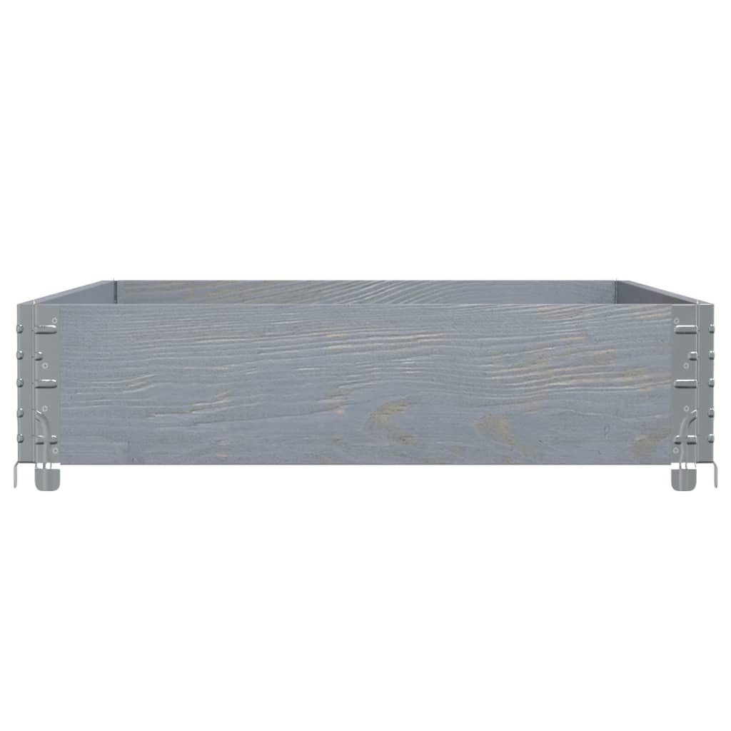 Paretale per Pallet Grigio 120x80 cm in Legno Massello di Pino