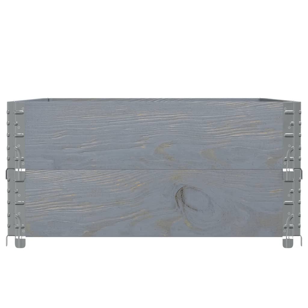 Paretali per Pallet 2pz Grigi 120x80cm Legno Massello di Pino