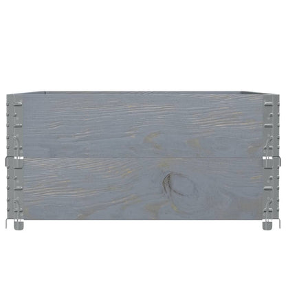 Paretali per Pallet 2pz Grigi 120x80cm Legno Massello di Pino
