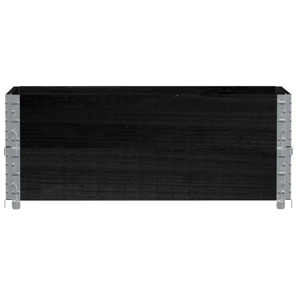 Paretali per Pallet 2 pz Neri 100x50cm Legno Massello di Pino