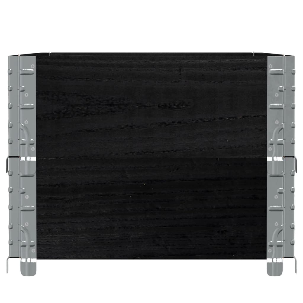 Paretali per Pallet 2 pz Neri 100x50cm Legno Massello di Pino