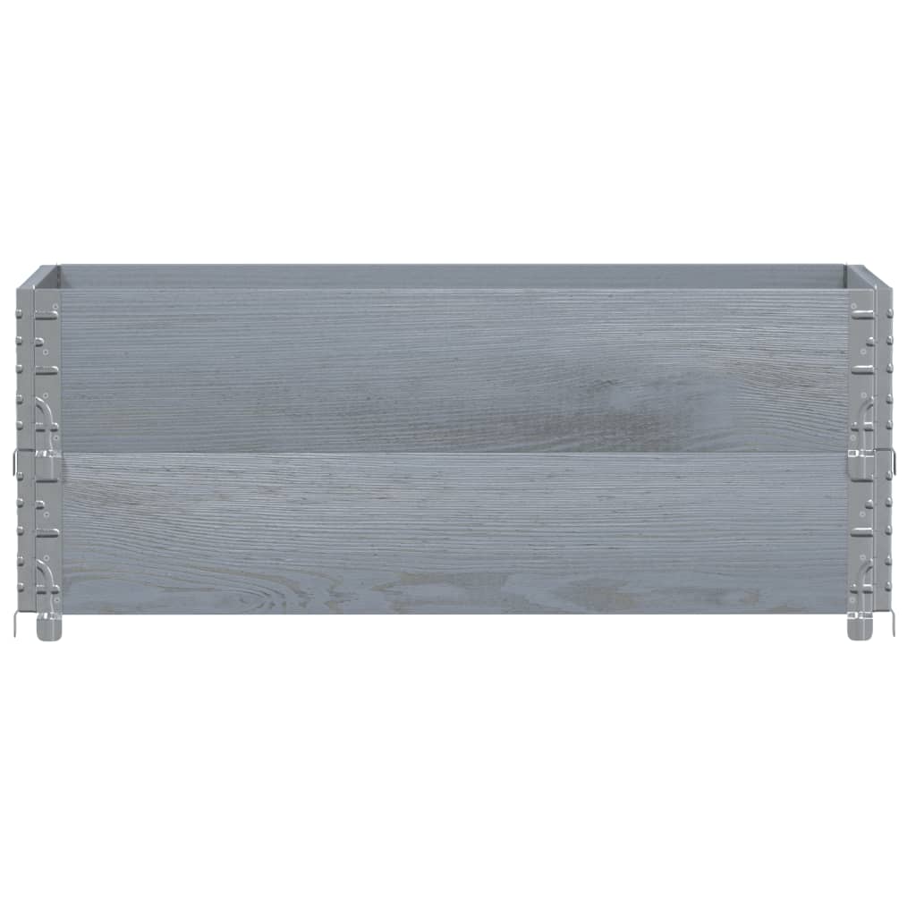 Paretali per Pallet 2pz Grigi 100x50cm Legno Massello di Pino