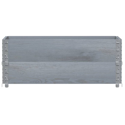 Paretali per Pallet 2pz Grigi 100x50cm Legno Massello di Pino