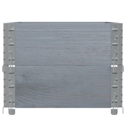 Paretali per Pallet 2pz Grigi 100x50cm Legno Massello di Pino