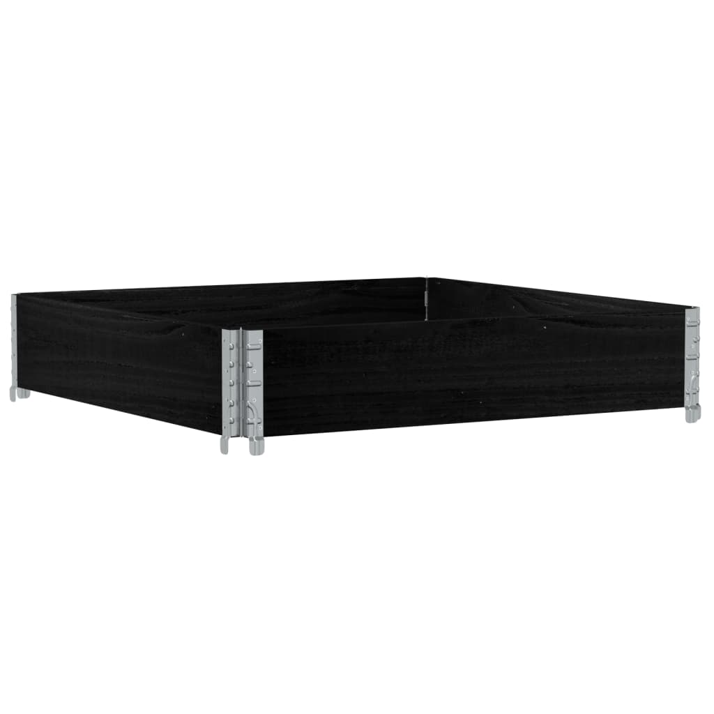 Paretale per Pallet Nero 100x100 cm in Legno Massello di Pino