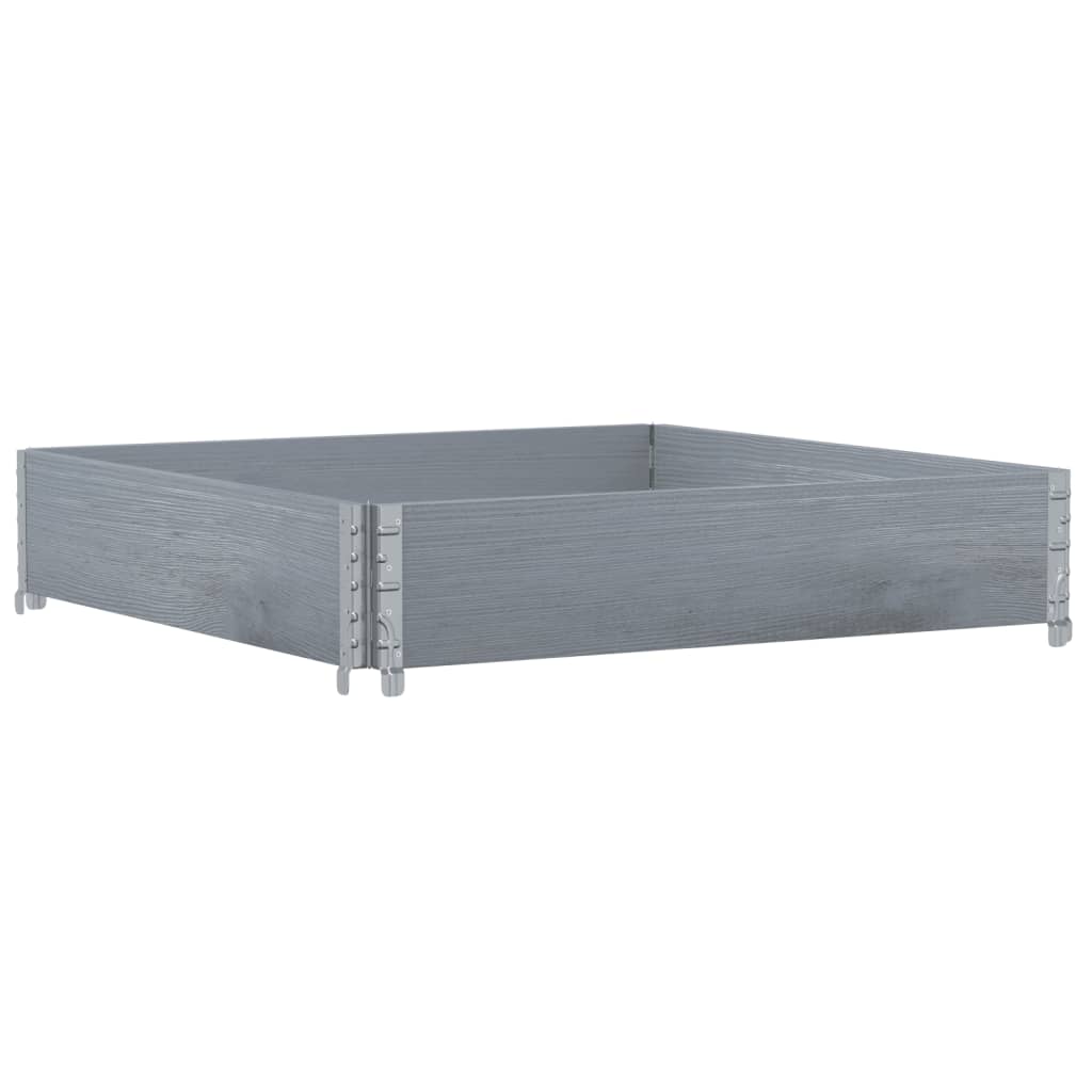 Paretale per Pallet Grigio 100x100 cm in Legno Massello di Pino