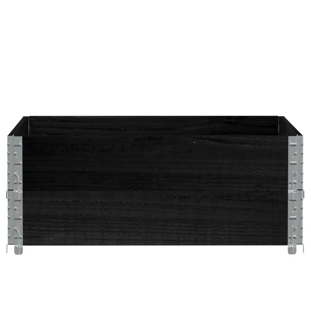 Paretali per Pallet 2 pz Neri 100x100cm Legno Massello di Pino