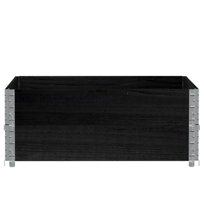 Paretali per Pallet 2 pz Neri 100x100cm Legno Massello di Pino