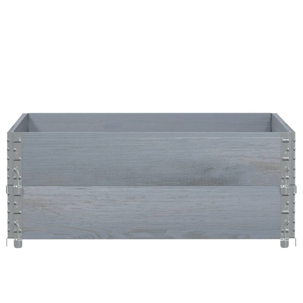 Paretali per Pallet 2pz Grigi 100x100cm Legno Massello di Pino