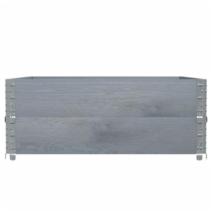 Paretali per Pallet 2pz Grigi 100x100cm Legno Massello di Pino
