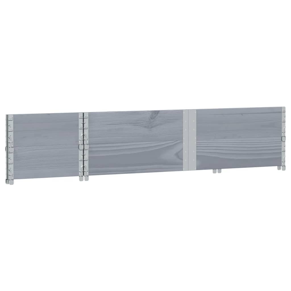 Paretali per Pallet 2pz Grigi 150x50cm Legno Massello di Pino
